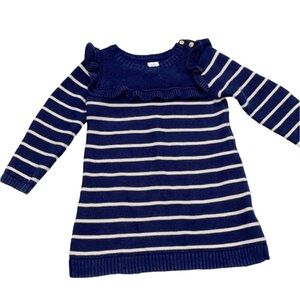 Baby Gap 18 to 24 months navy and white striped knit dress